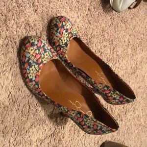 Jessica Simpson floral heels